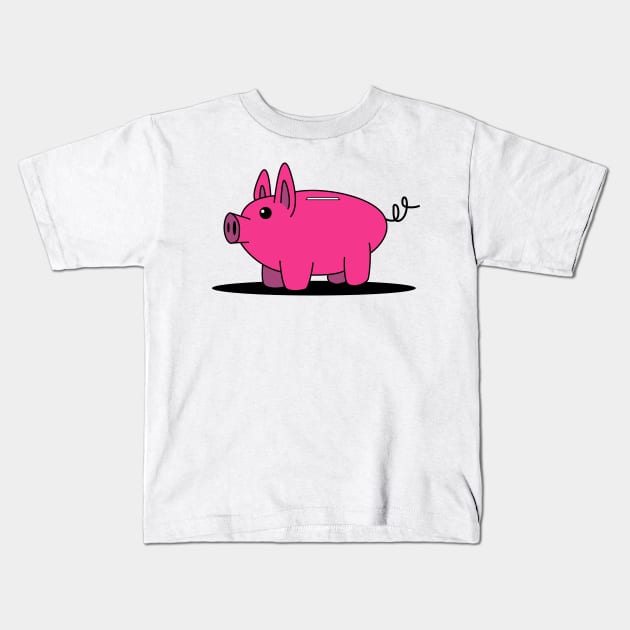 Piggy bank Kids T-Shirt by Johnny_Sk3tch